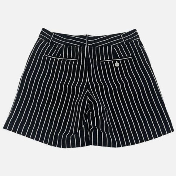 Ralph Lauren Women's Shorts Silky Black With White Striped Shorts Sz 8 - Picture 3 of 9